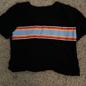 Rainbow black crop top
